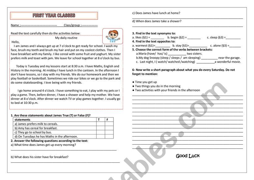 Diagnostic Assessment  worksheet