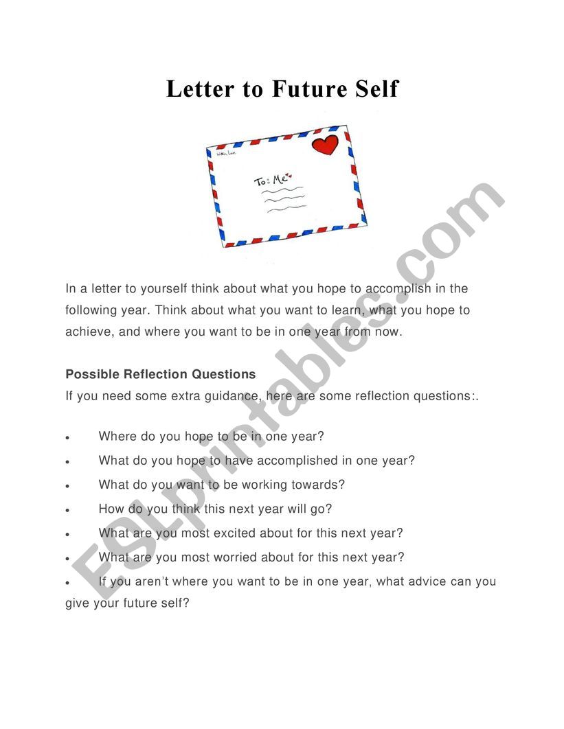 letter to future self assignment high school