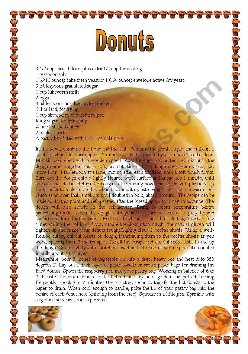 Donuts recipe (07.09.08) worksheet