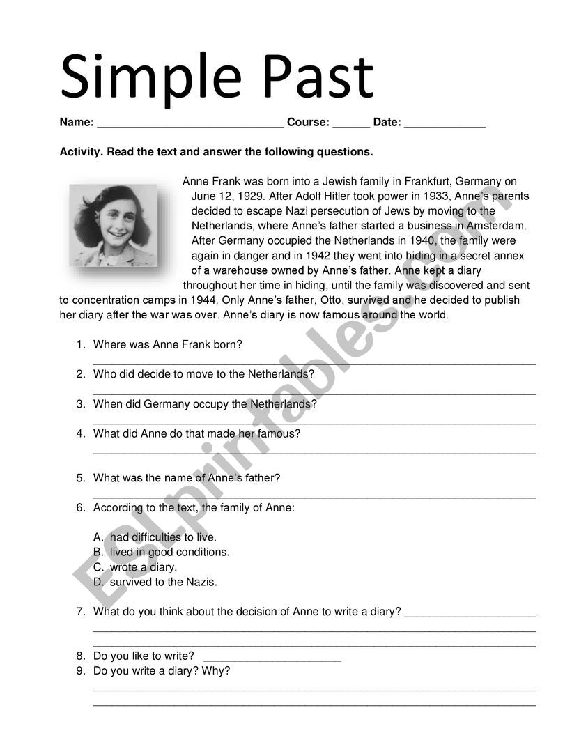 Simple Past_Reading Comprehension