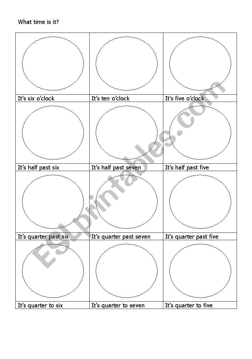 what time is it? worksheet