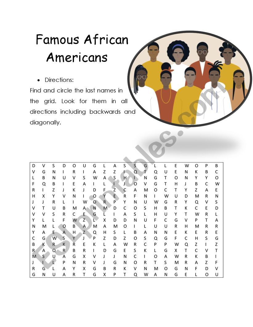 famous African Americans  worksheet