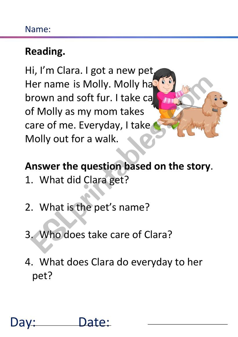 Basic Reading worksheet