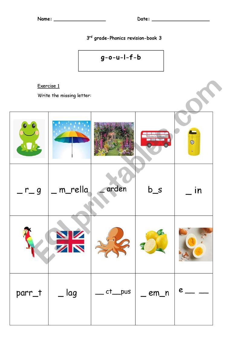 Jolly phonics-Book 3 worksheet