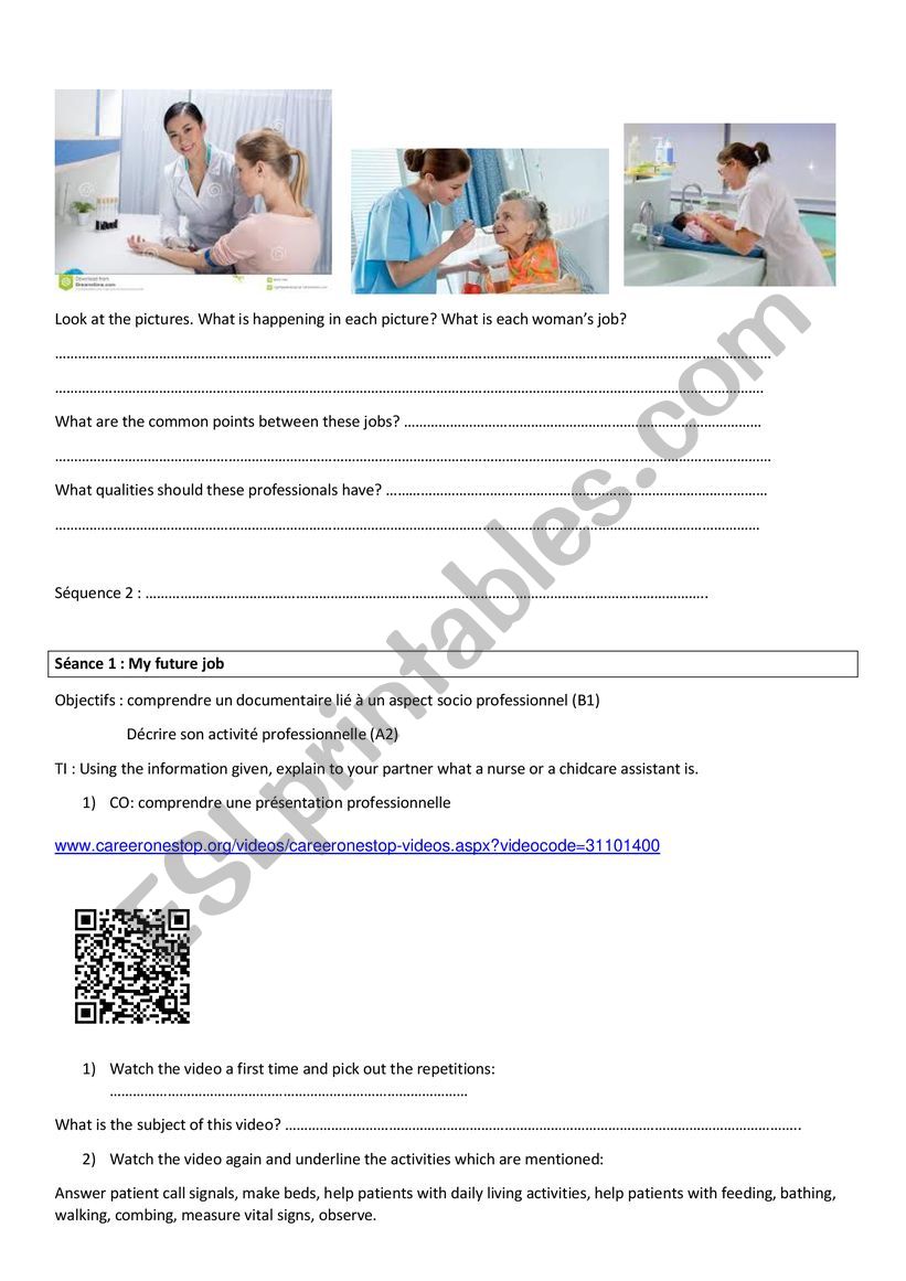 jobs in heathcare worksheet