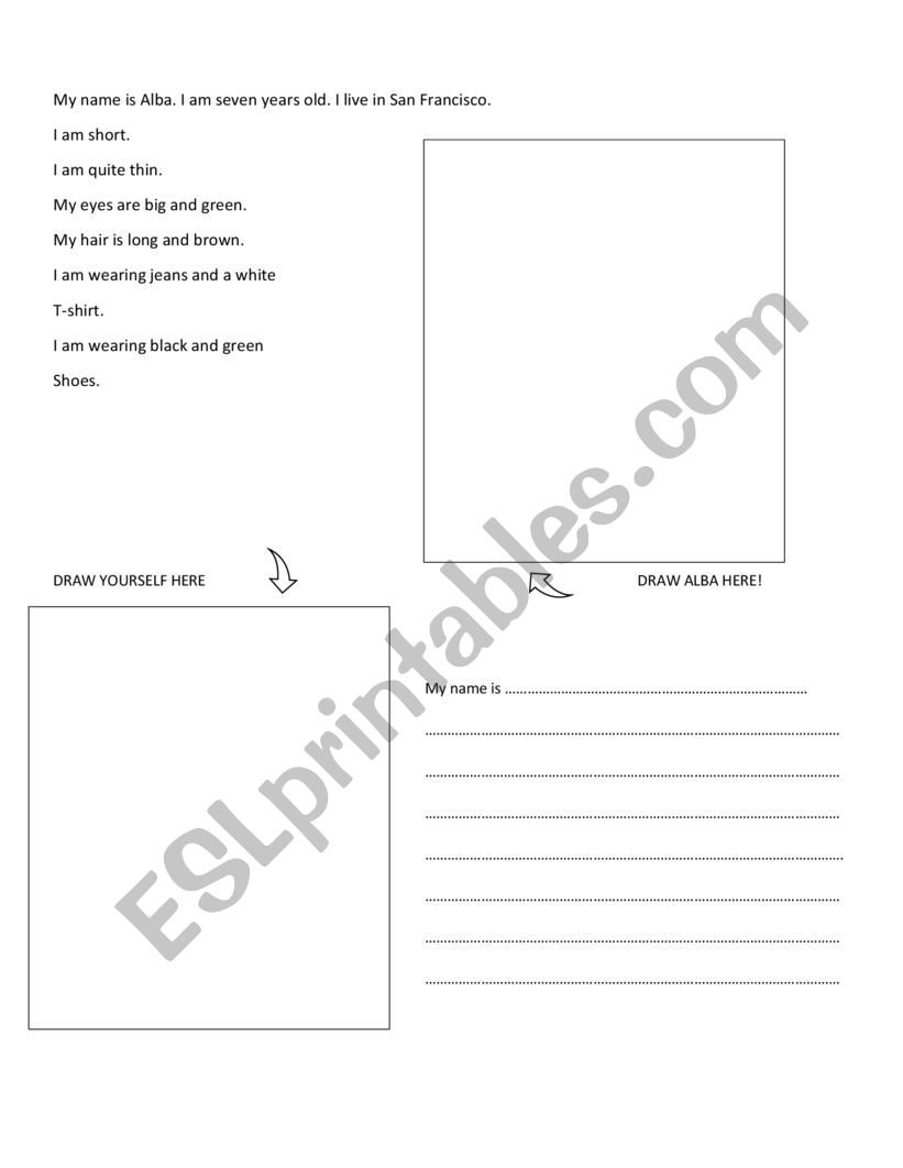 All about you worksheet