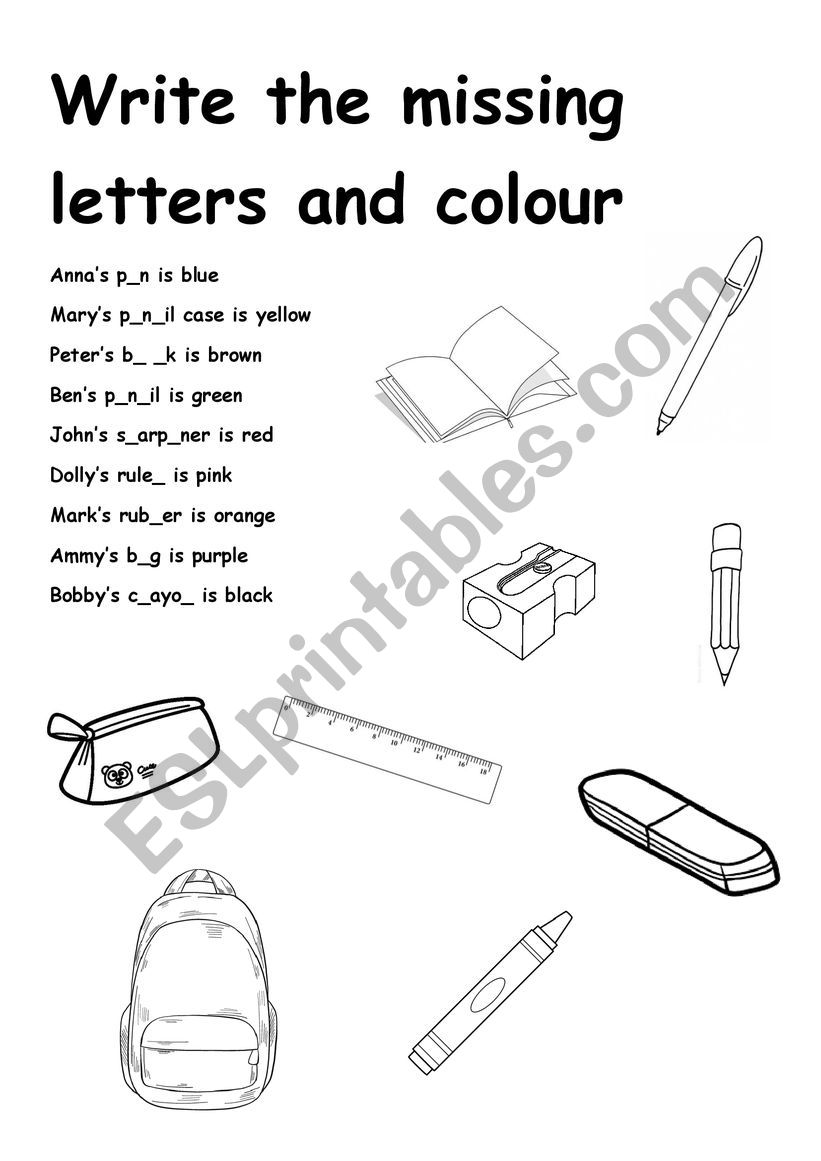 classroom objects,colours and possessive�s
