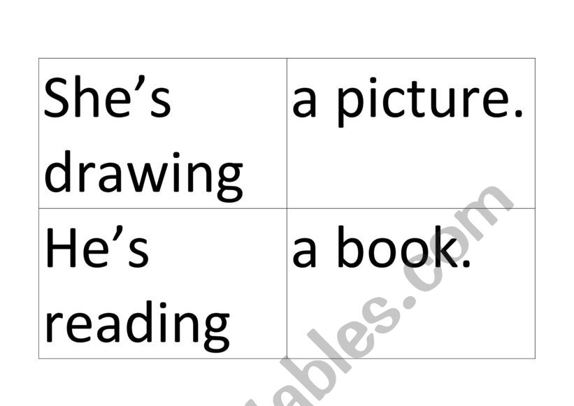 Sentence halves worksheet