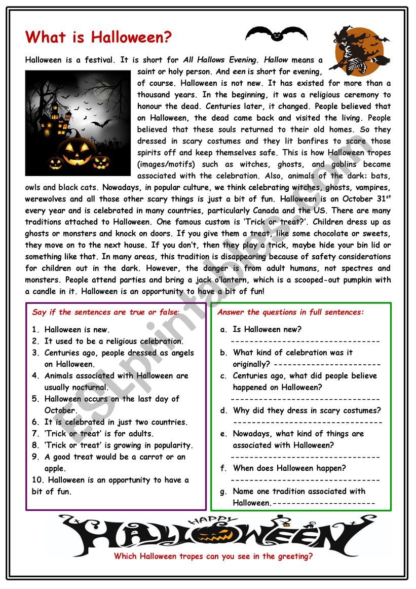 What is Halloween? - ESL worksheet by cunliffe