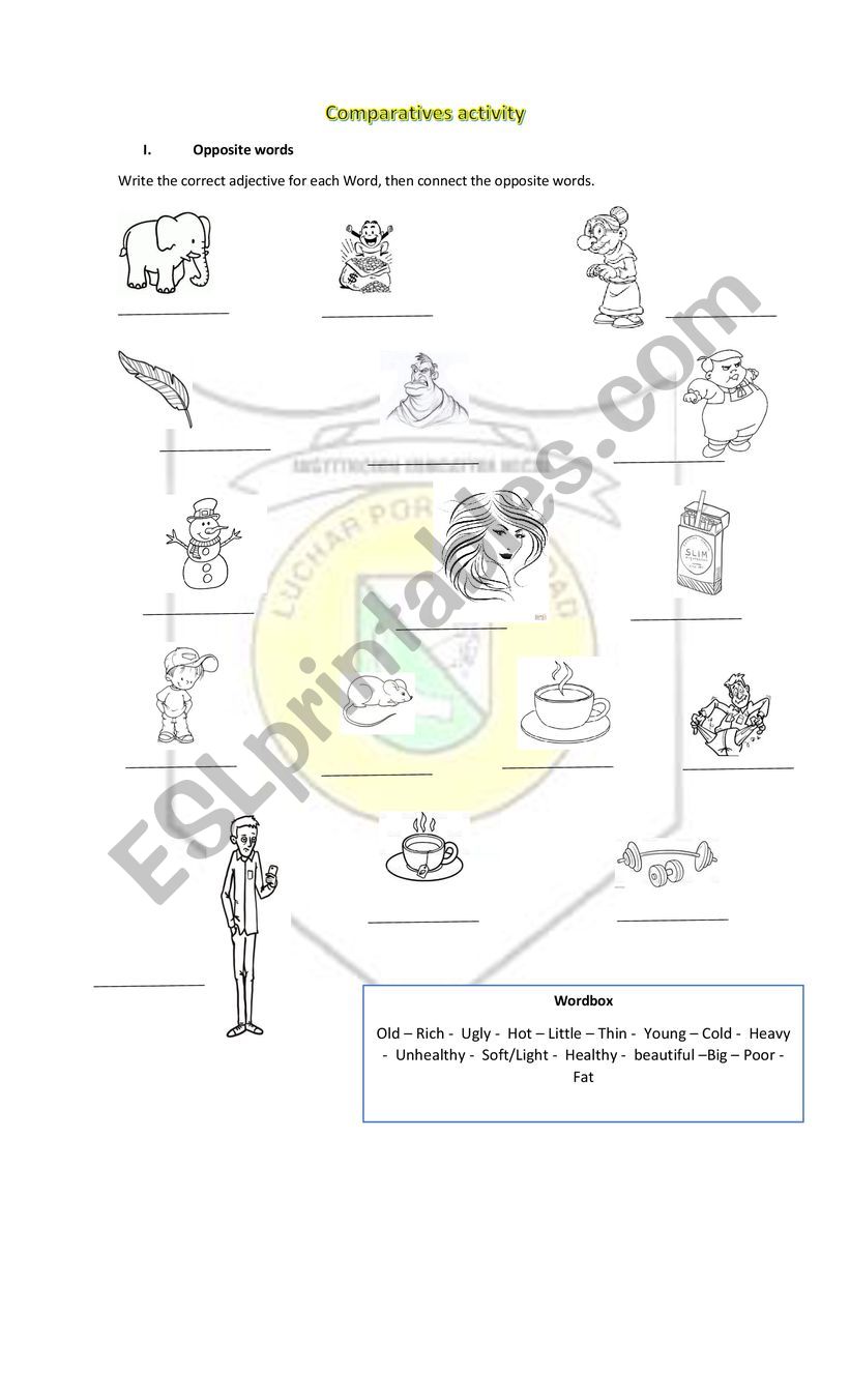 Comparatives Activities  worksheet