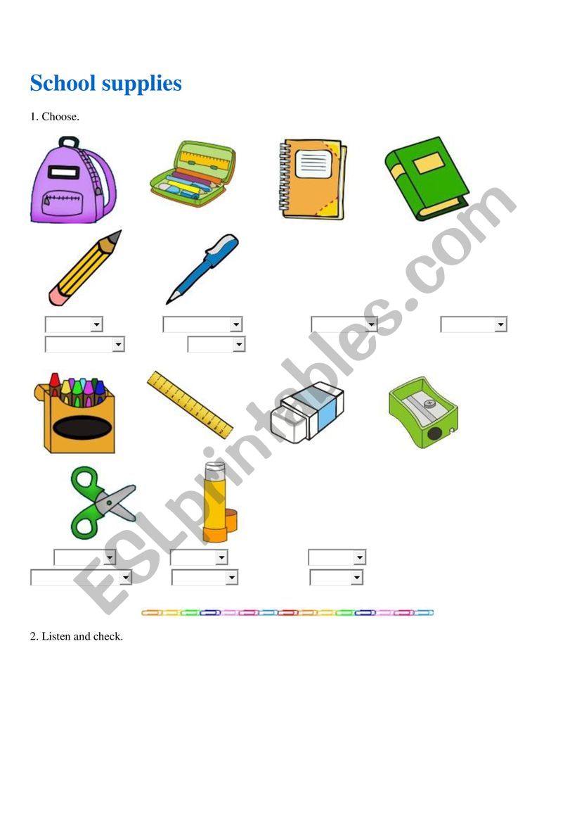 School worksheet