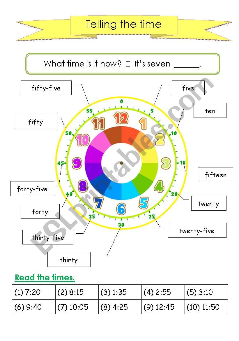 What time is it? worksheet