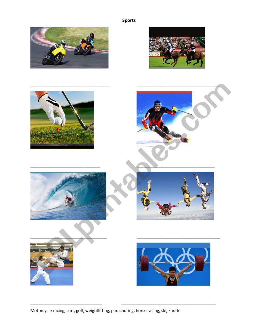 Sports I worksheet