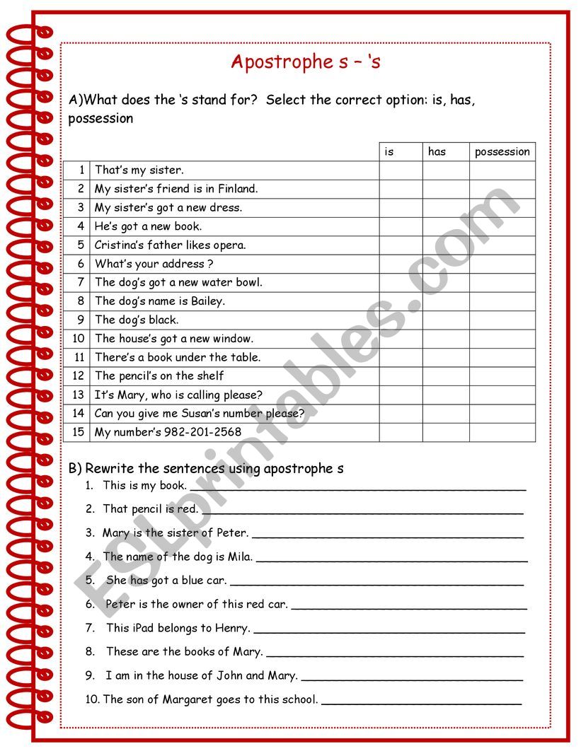 esl worksheet