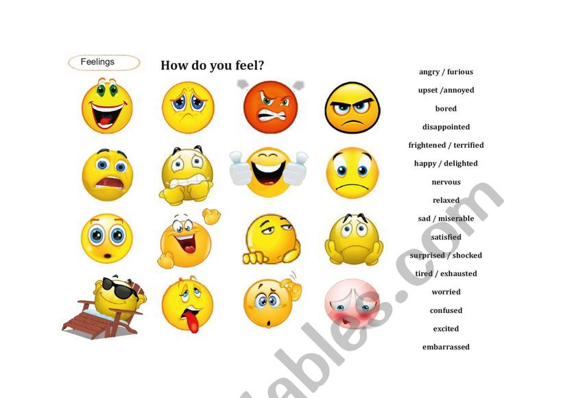 Feelings worksheet