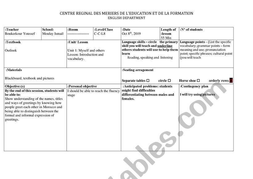 names and titles lesson plan worksheet names and titles lesson plan worksheet