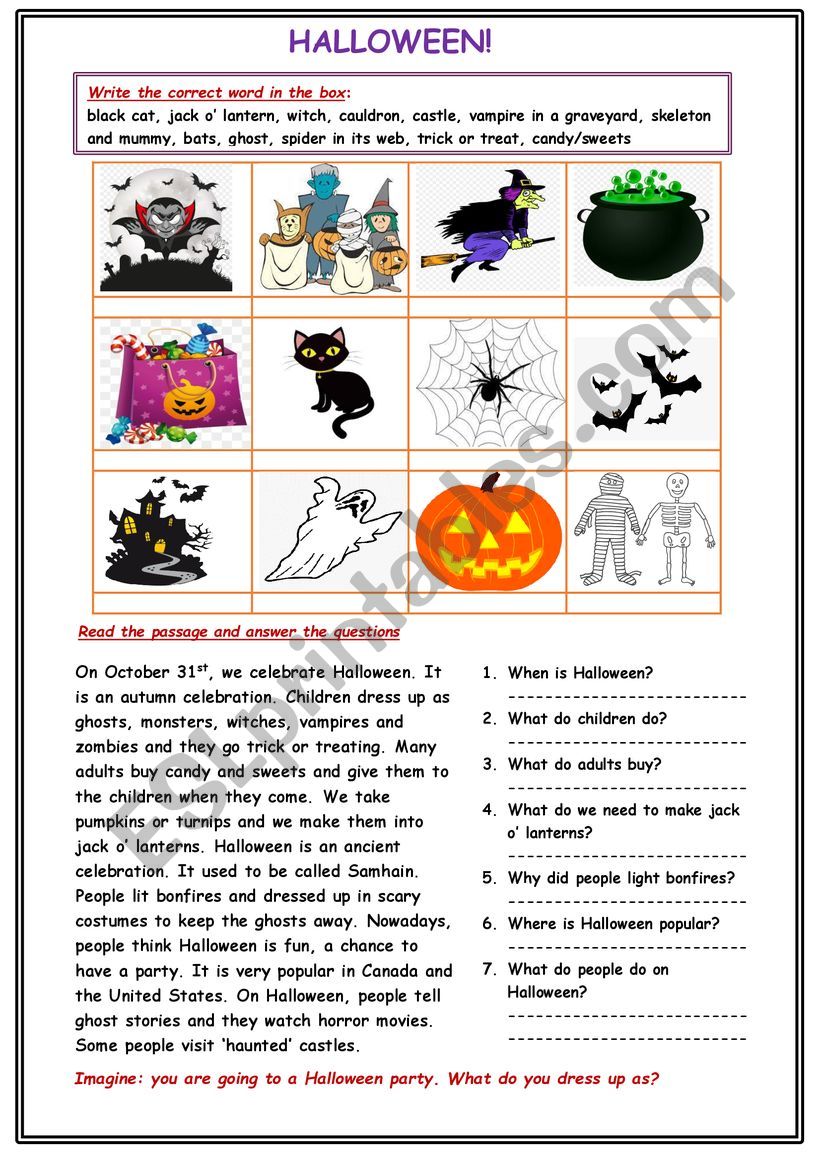 Halloween! worksheet