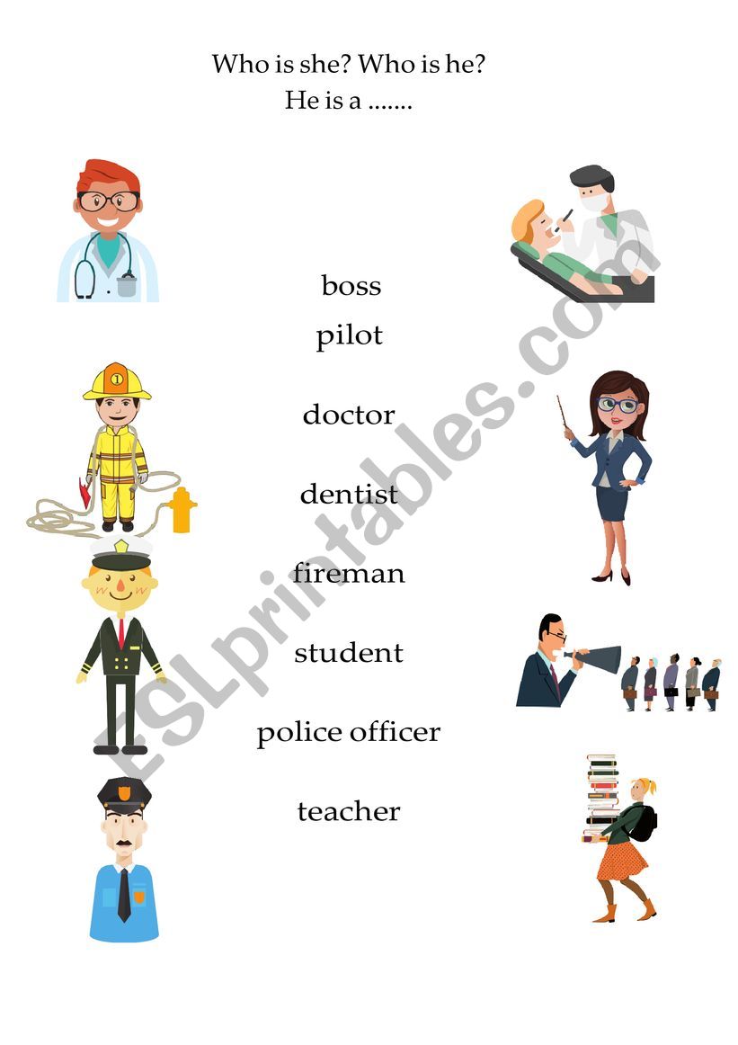 Who is he? Jobs worksheet