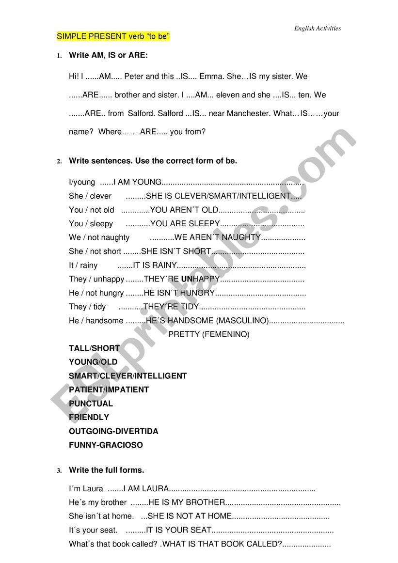 Practice Simple present worksheet