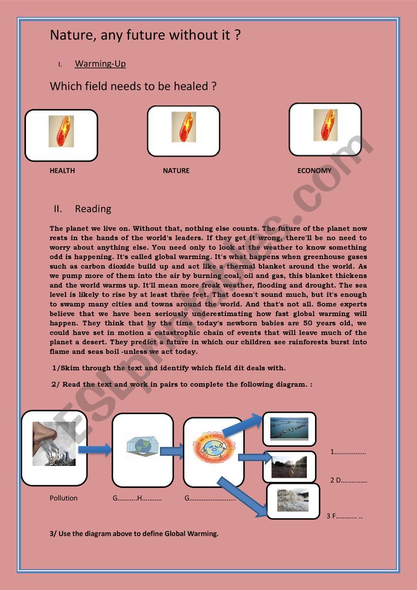 Global Warming worksheet