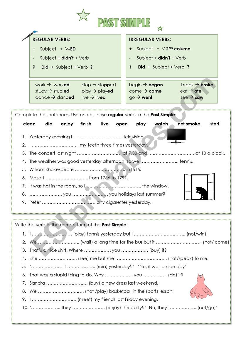 Past simple exercises worksheet