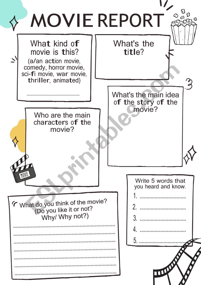 Generic Film Report  worksheet