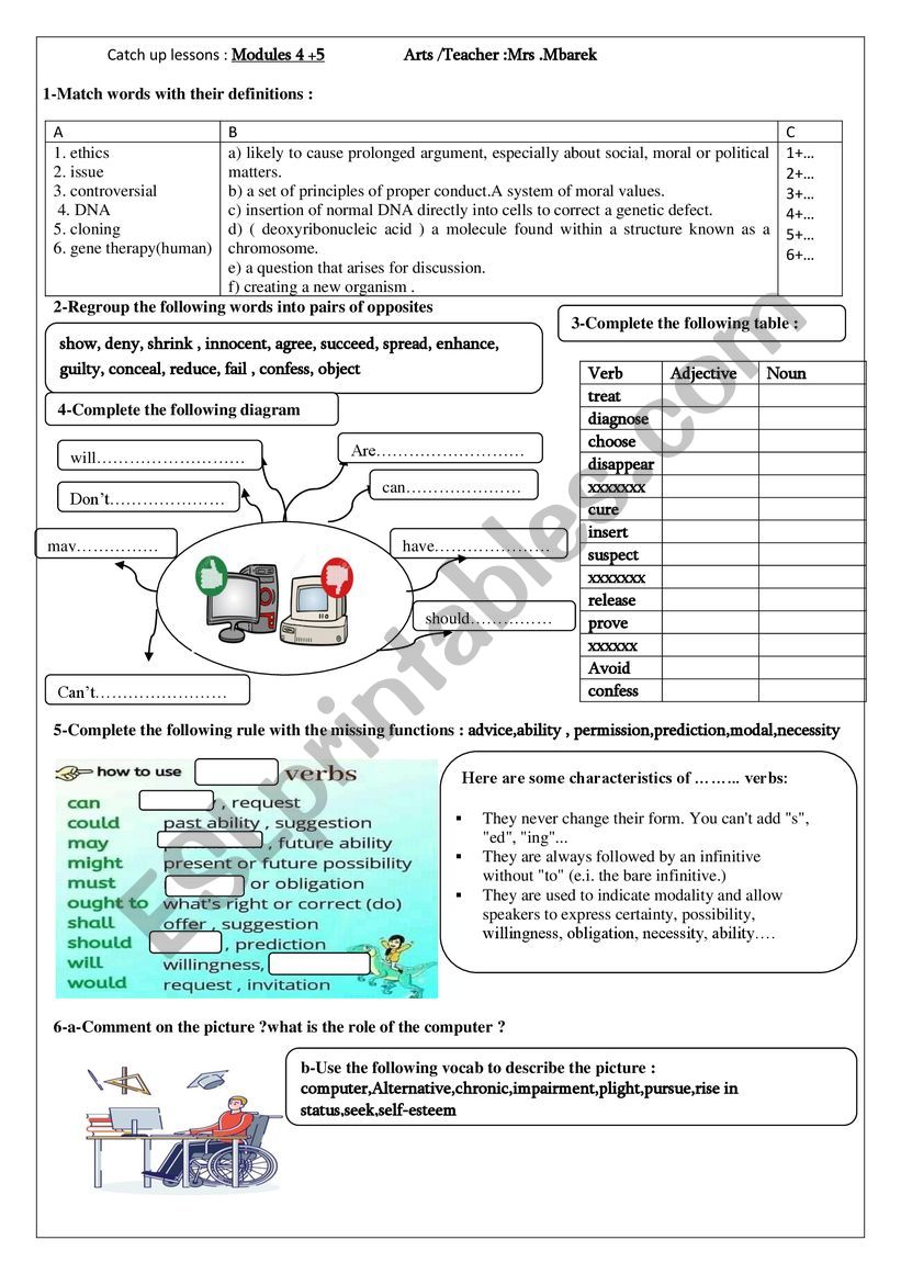 catch up lessons from module 4 and 5 