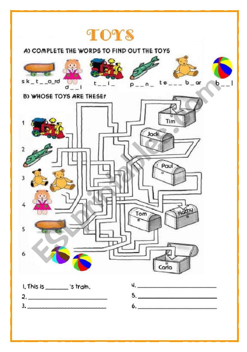 POSSESSIVES worksheet