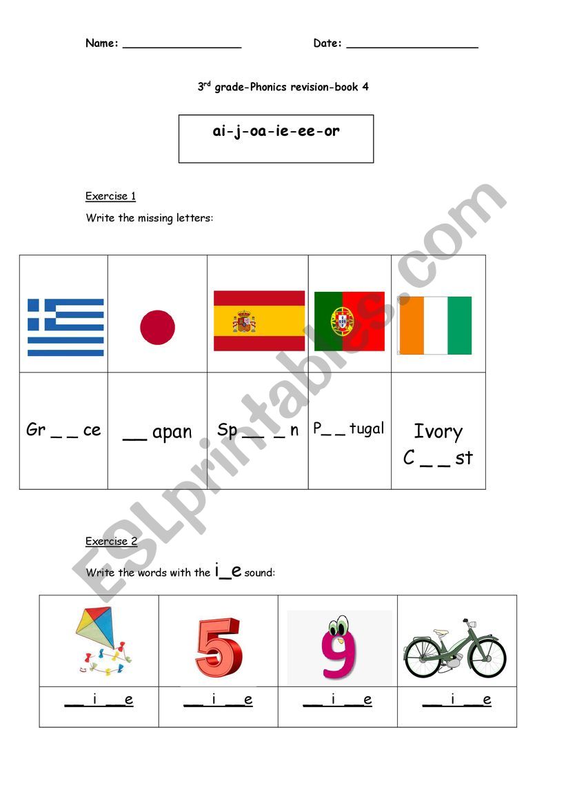 Jolly phonics-Book 4 worksheet