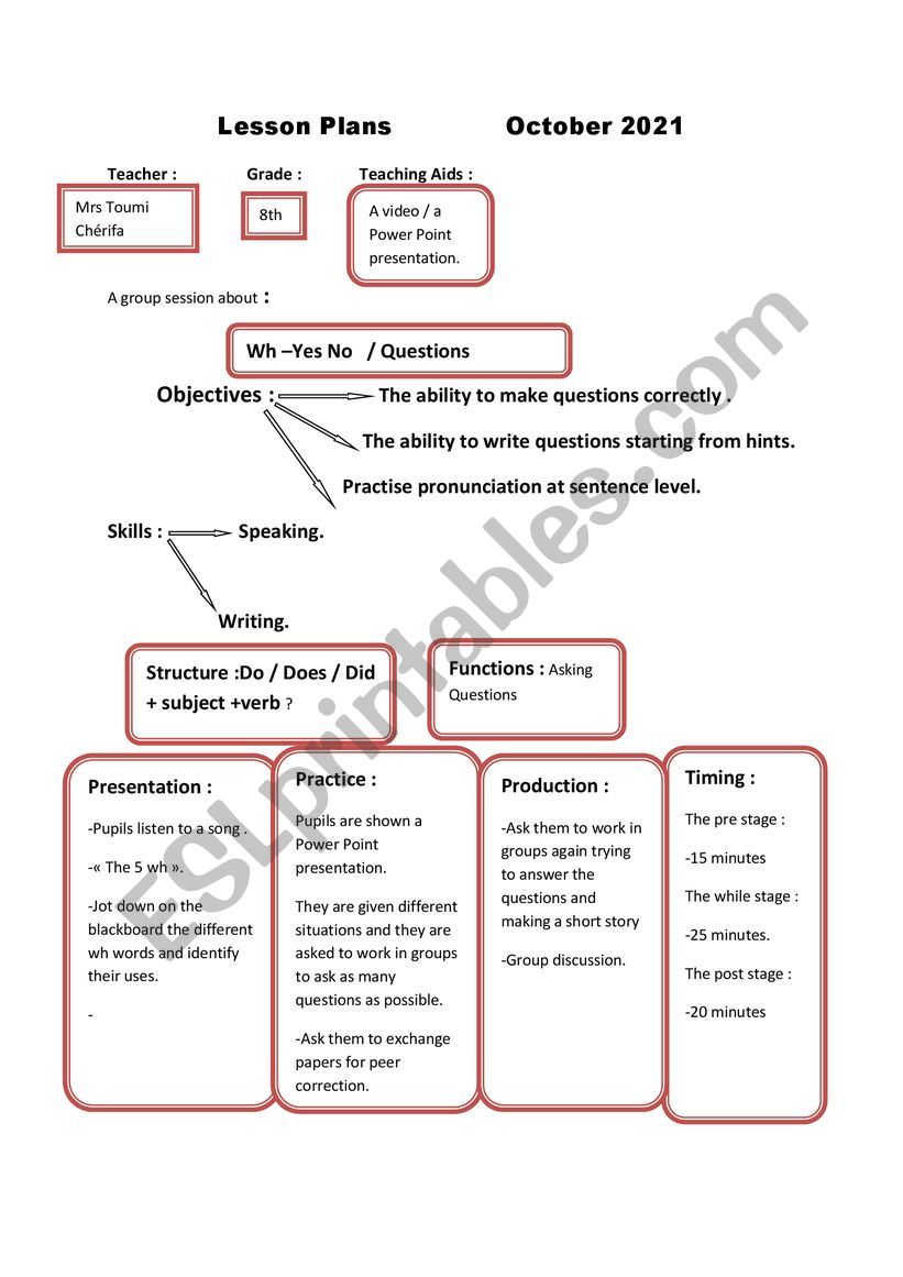 lesson plans worksheet