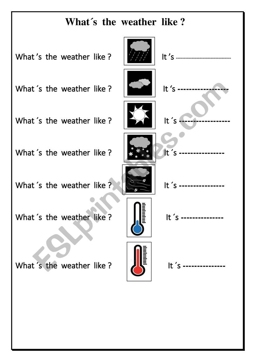 What�s the weather like ? worksheet