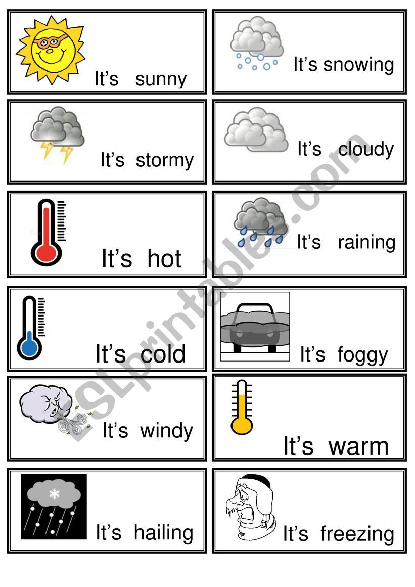 The weather cards worksheet