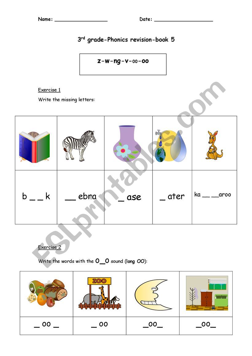 Jolly phonics-Book 5 worksheet