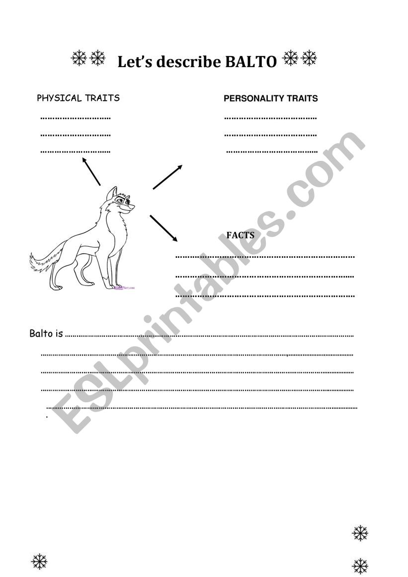 Description -Balto worksheet