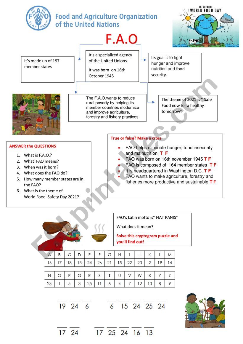 Food and Agricolture Organization of the United Nations ( F.A.O.)