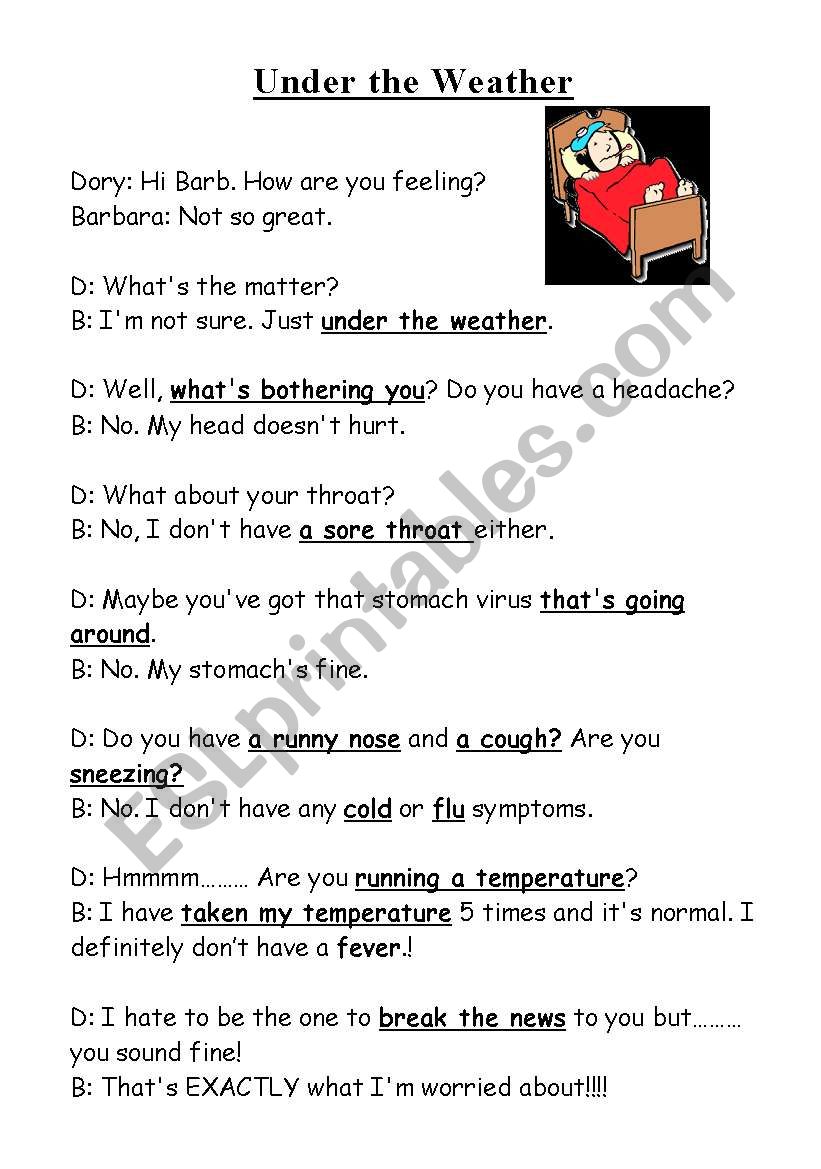 Under the Weather worksheet