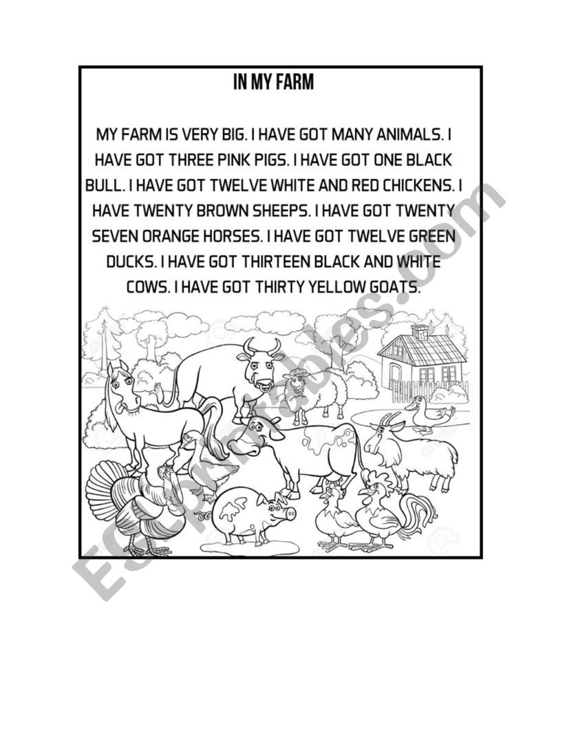 Have Got: MY FARM worksheet