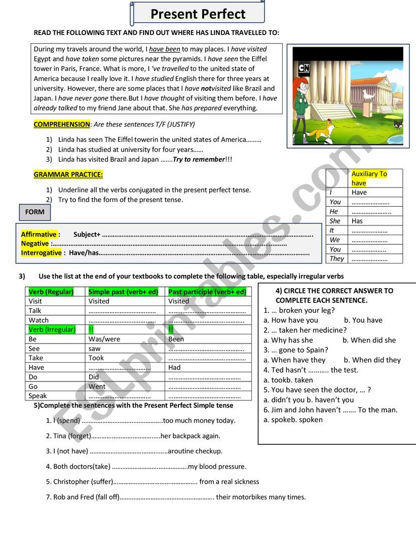 PRESENT PERFECT worksheet