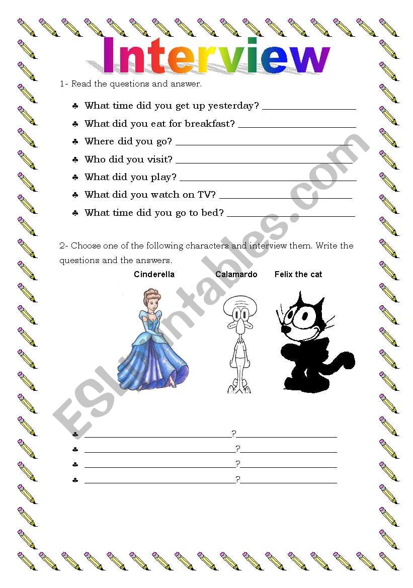 Interview  worksheet