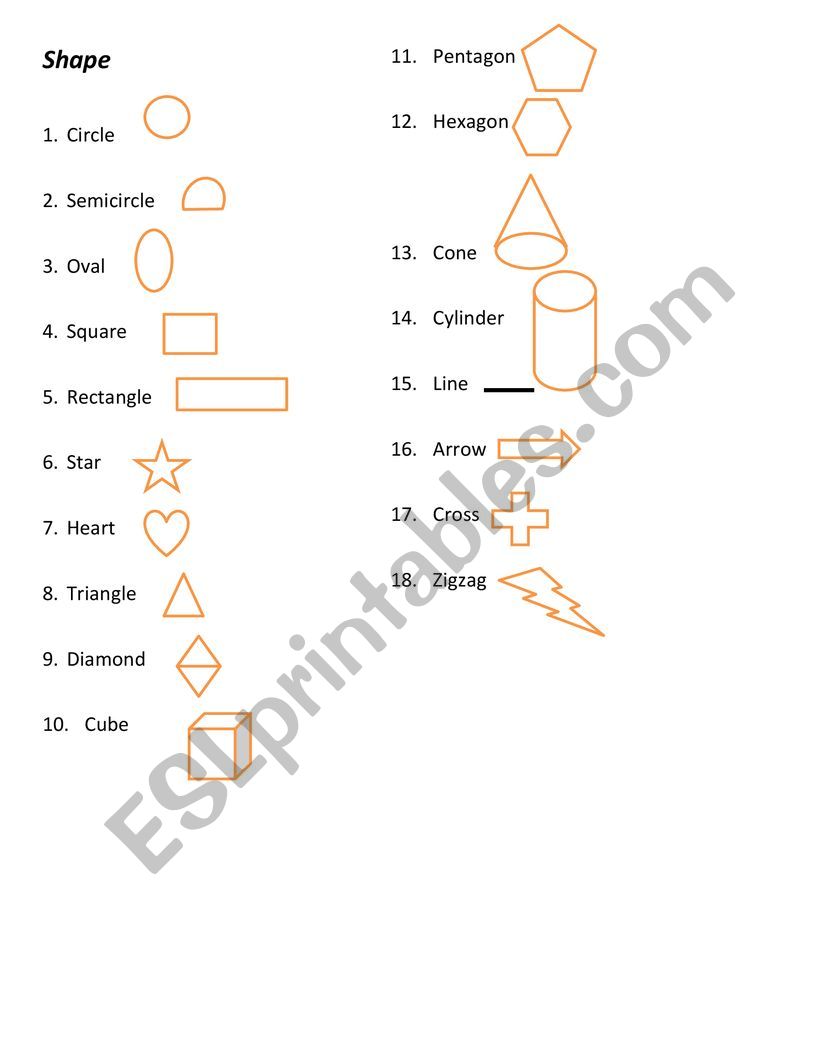 Shapes worksheet