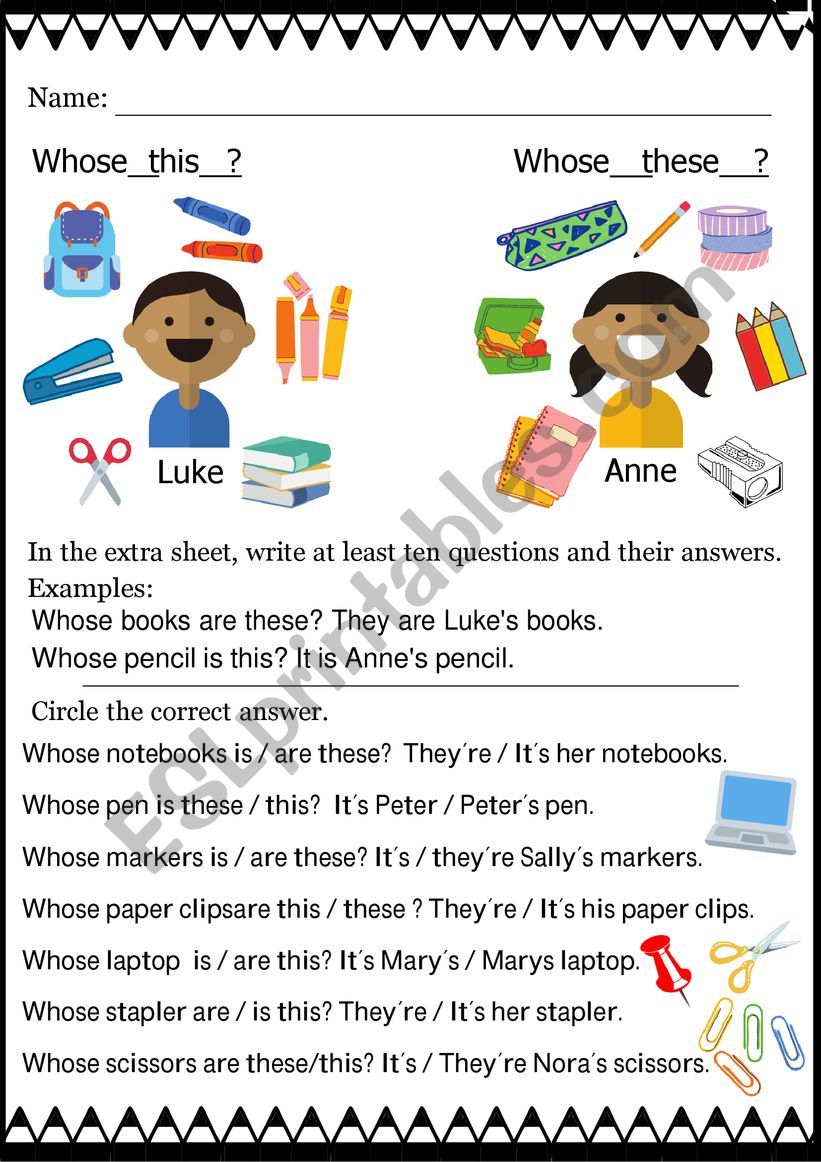 Whose...? worksheet