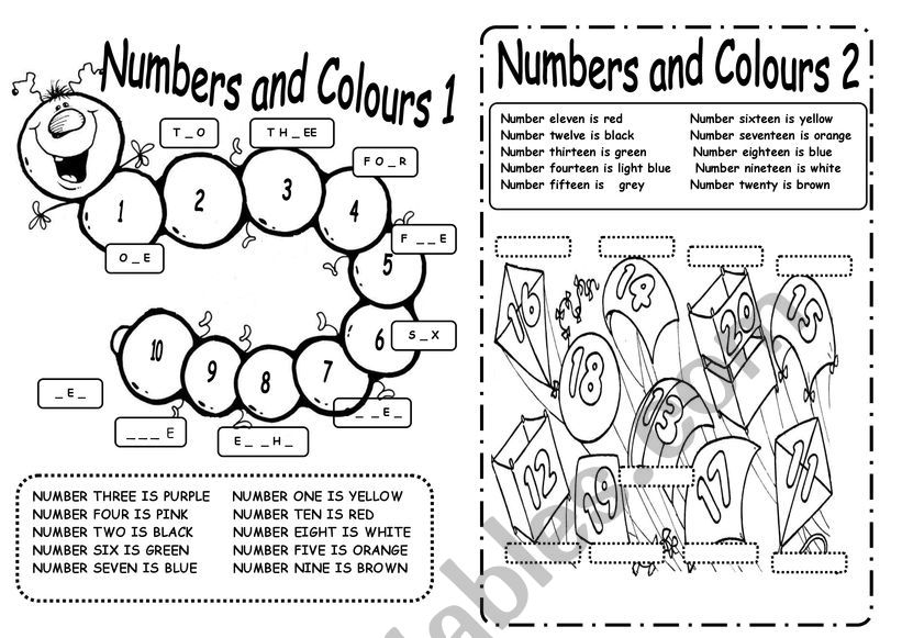 colour by number worksheet