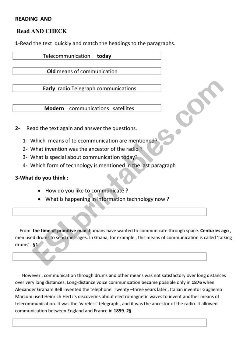 Eureka reading and writing worksheet