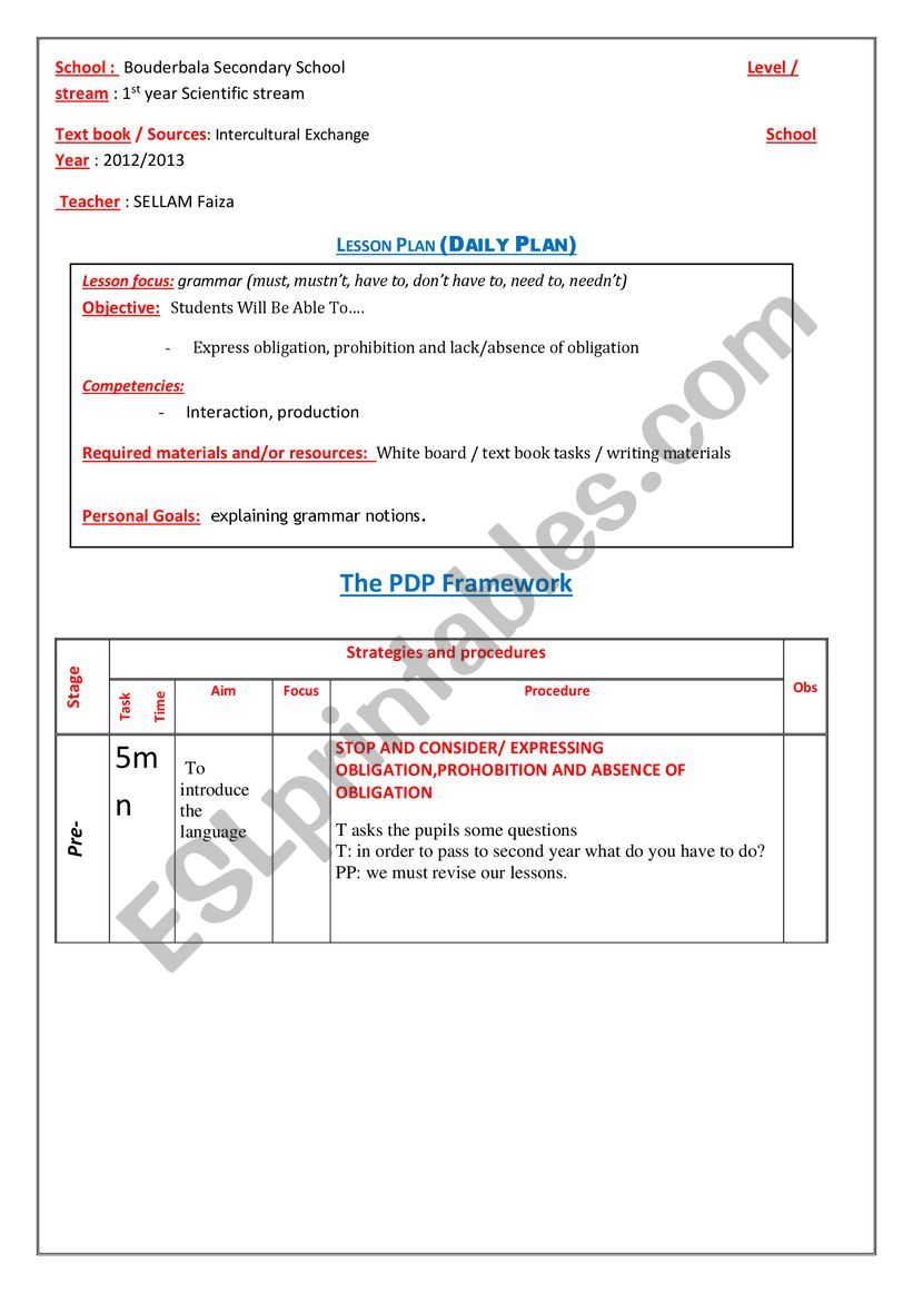 expressing obligation, prohibition and absence of obligation