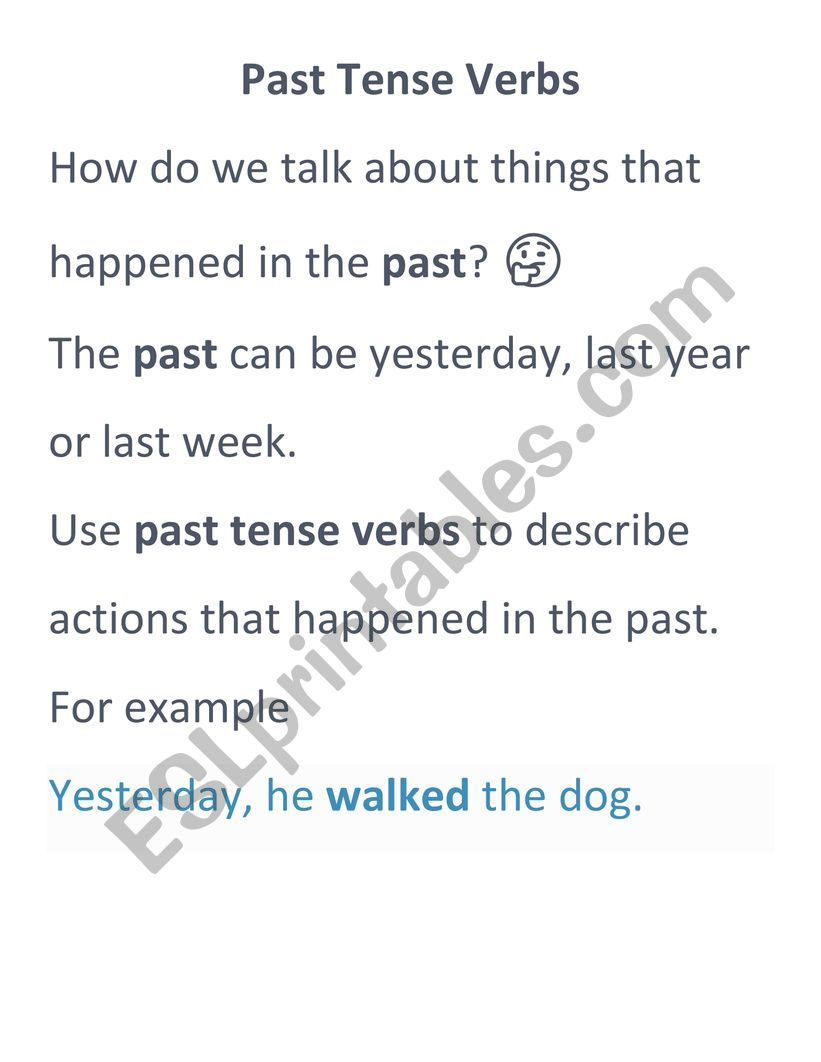 Past simple tense worksheet