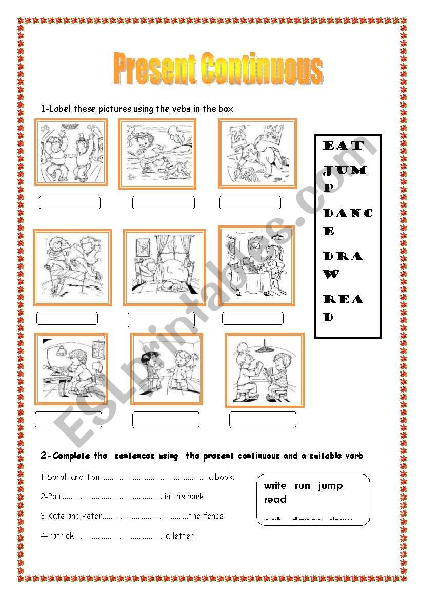 Present Continuous worksheet