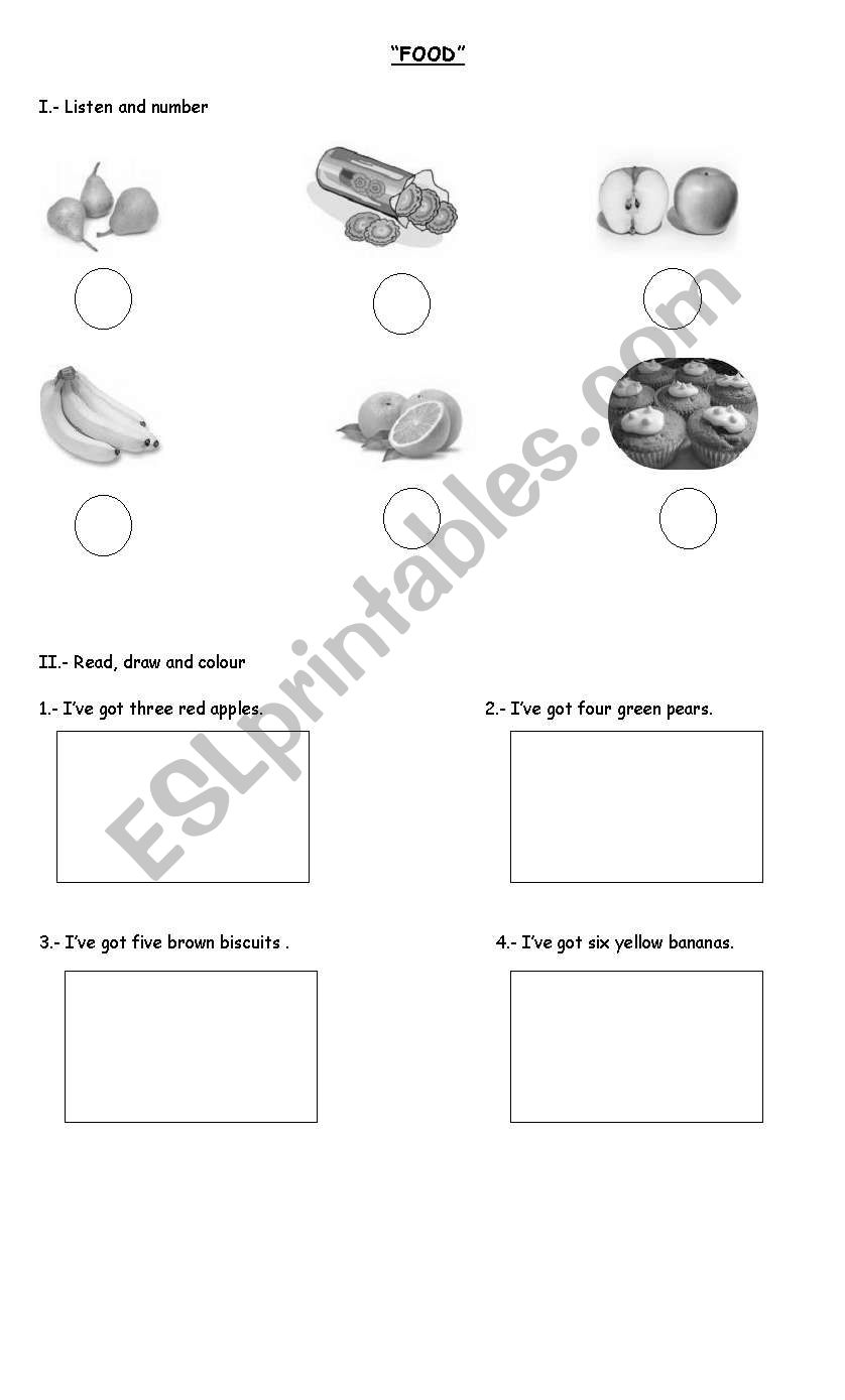 Food worksheet