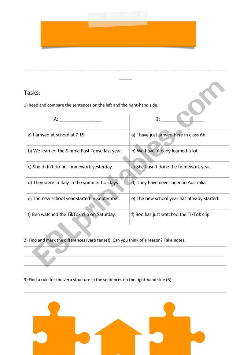 Present Perfect Introduction worksheet