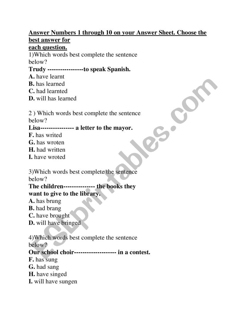 subject and predicate worksheet
