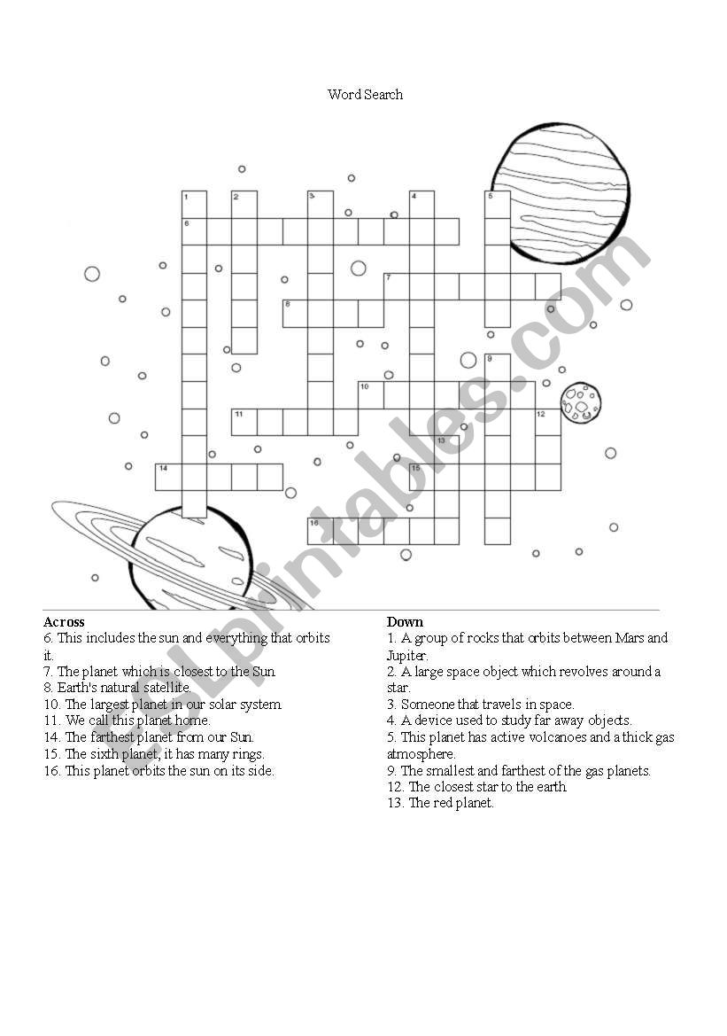 Word search  worksheet